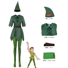 Peter Pan Wendy Cosplay Costume Fancy Dress Halloween Masquerade Suit Adult Kid@