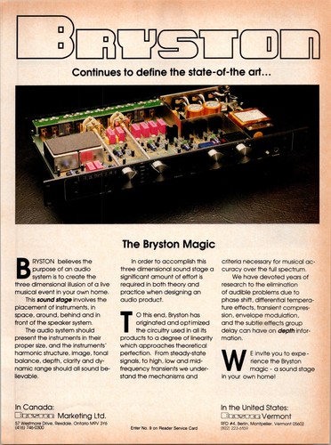 1988 bryston print ad - print, •