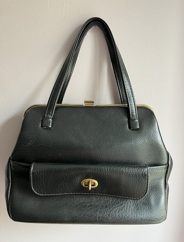 Vintage black pebbled leather - vintage,
