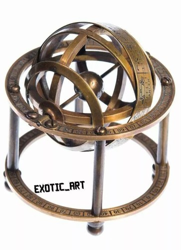 Antique brass armillary sphere - brass,