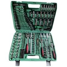 NEW 216 pcs spanner socket set 1/2" 1/4" 3/8" Mechanic Tool Kit wrench - Green