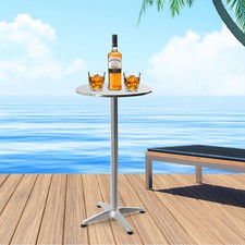 23.6" Round Pub Table Bistro Bar Height Cocktail Table W/ 90° Foldable Table USA