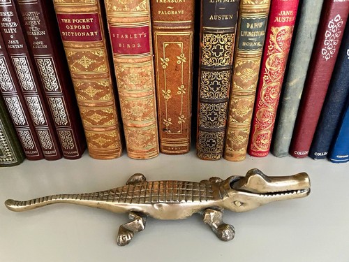 Brass crocodile alligator 1920 - brass, crocodile/alligator