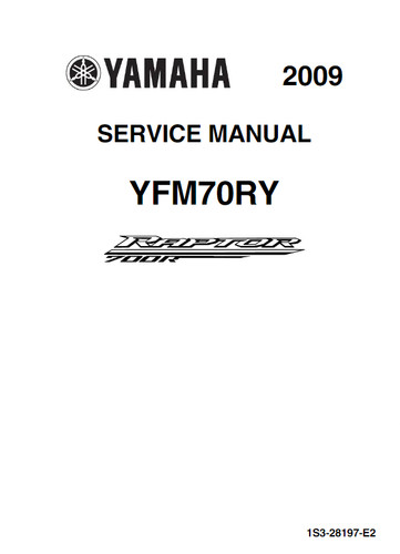 Yamaha raptor 700r yfm70ry - 700r,