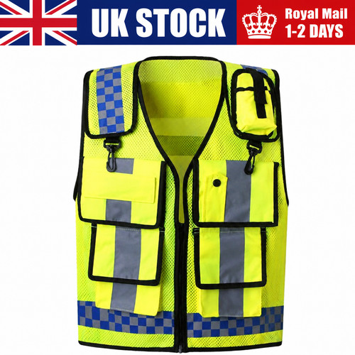 Vis safety vest - hi-vis, with