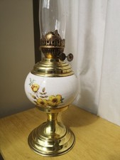 vintage brass  oil lamp with