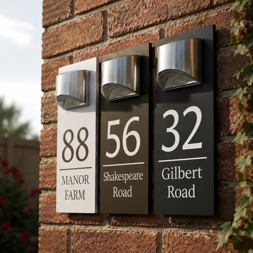 Solar house sign led - house,