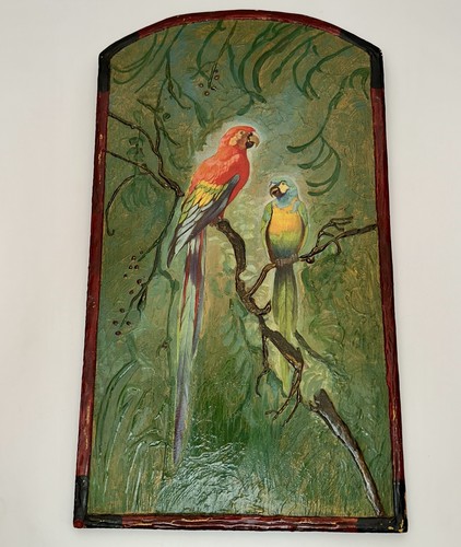Macaw parrot wood wall - wood, plaque