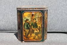 Antique 1892 Fisherman Marine Huntley Palmers Cookie Lithographed Sheet Metal Box