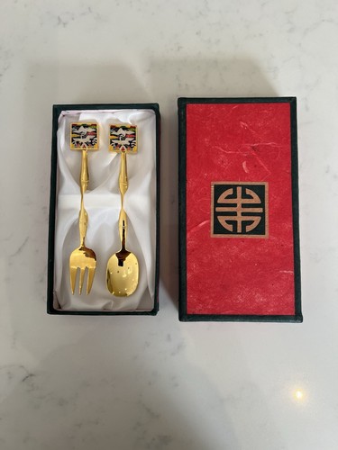 Gold plated spoon and fork - plated, set