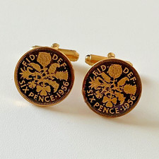 1956 Black Enamelled Sixpence