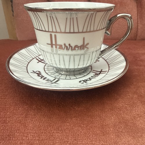 Harrods cup and saucer white - cup,