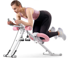 Ab Machine Adjustable Trainer Foldable Core Abdominal Exercise Home Gym Workout