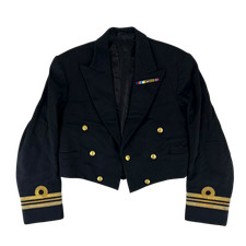 British Royal Navy Jacket Mess Dress Black Vintage 50s No 2B Post War Medium