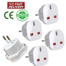 5 Pack UK to EU Plug for