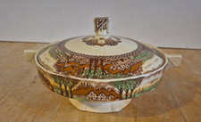 Myott Small Tureen England's Countryside Ceramic Art Deco Vintage Handled
