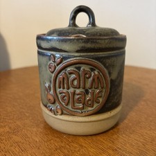 Tremar Cornish Pottery Stoneware Lidded Marmalade Jar Vintage Cornwall