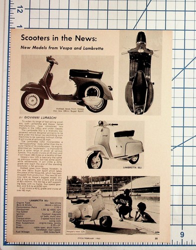 1965 vespa lambretta scooters - vespa,