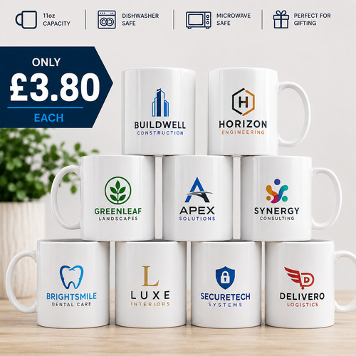 Custom logo mugs - logo, bulk