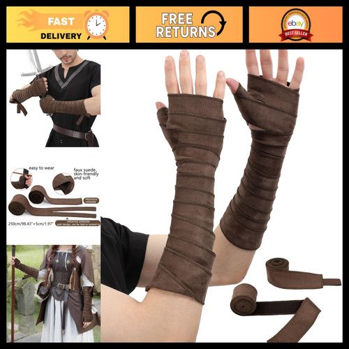 Medieval hand wraps faux suede - wraps,