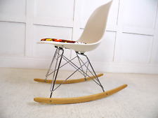Retro EAMES PLASTIC Rocking Bespoke upholstered Chair VITRA 2004 rocking chair