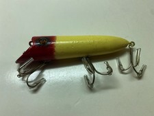 Heddon Wooden Head On Basser Fishing Lure - ** Glass Eyes ** - VINTAGE