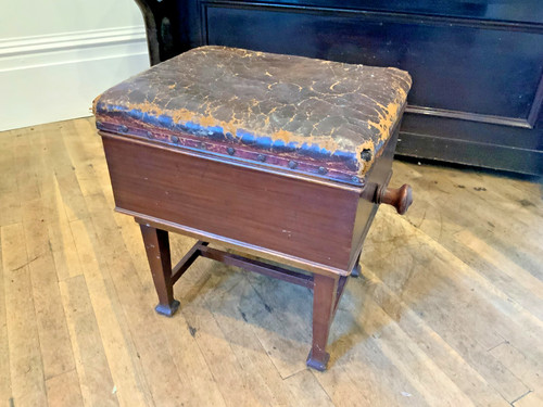 Edwardian piano stool with - edwardian,
