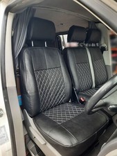 VW T5 TRANSPORTER TAILORED LEATHERETTE BLACK SEAT COVERS, YEAR: (2003-2015)