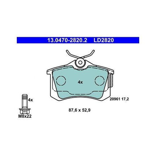 Ate 0470 2820 brake pad - ate, 13.0470-2820.2