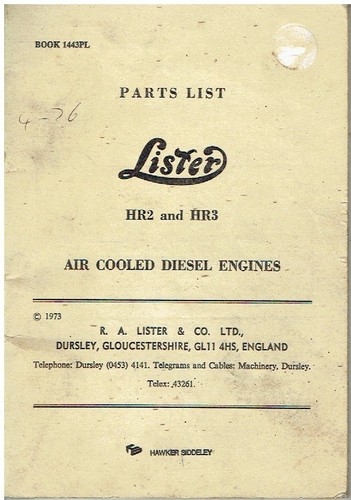 Lister hr2 hr3 diesel engine - &,