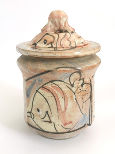 Studio pottery lidded jar pot - studio,