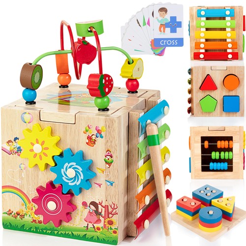 Wooden activity cube in 1 - activity, |