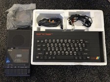 Sinclair ZX Spectrum + 128K Toastrack Computer with Dixons Tape Deck And Poster