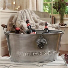 Large Galvanised Drinks Bucket Wine Champagne Beer Bottle Ice Cooler Party Tub