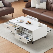 White Coffee Table with 4