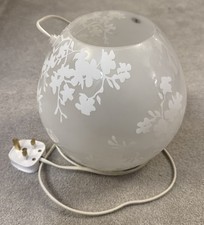 IKEA Knubbig Table Lamp White Cherry Blossom Pattern