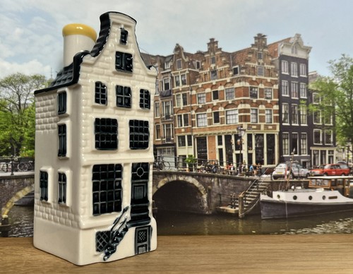 Klm delft blue miniature house - miniature,