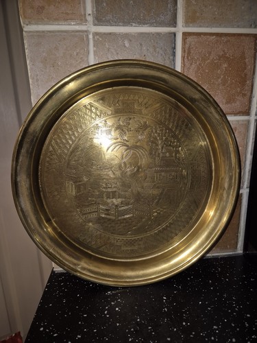 Vintage etched brass - , benares