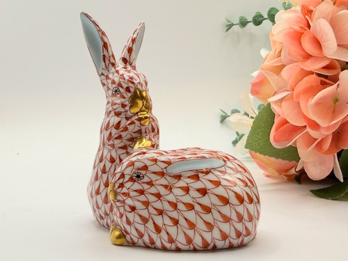 Vintage herend rabbits - herend,