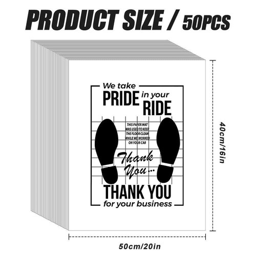 Pcs white car paper - 50,