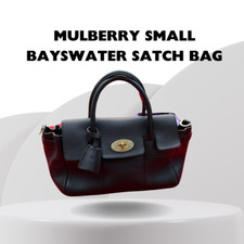 Mulberry Small Bayswater Satchel in Black Natural Leather