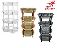 4 TIER VEGETABLE FRUIT STORAGE BASKET RACK KITCHEN UTILITY STACKING STACKABLE