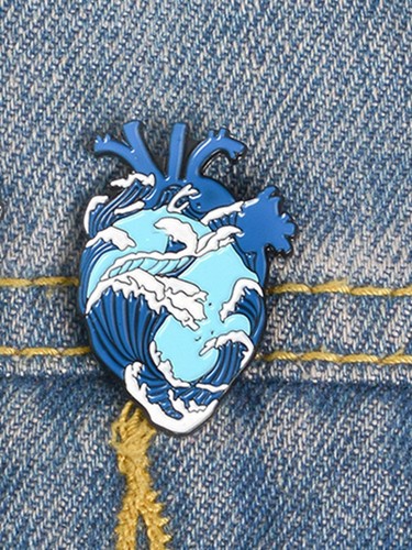 Blue ocean heart spray design - heart,