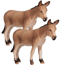  2Pcs Donkey Model Desktop Donkey Decoration Standing Donkey Toy Farm Animal