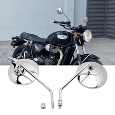 2x For Triumph Bonneville T100 T120 MotorcycleRound Side Mirrors Rearview Chrome
