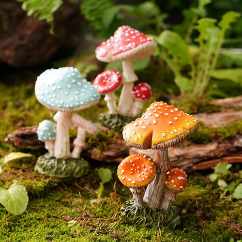 Fairy garden mushroom figurine - fairy,