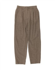 VINTAGE Womens High Waist Pegged Casual Trousers W24 L26  Grey BU07