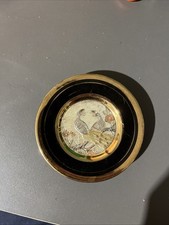 The Art Of Chokin 24k Gold Edge Plate, Peacock Birds Made In Japan