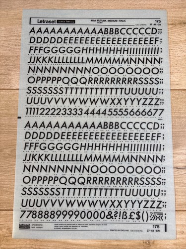 Letraset rub transfer - on,