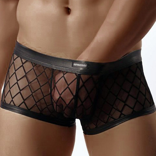 Men black sexy faux - men's,